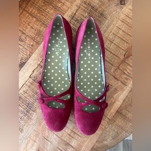 Women's Burgundy Suede Flats 9.5